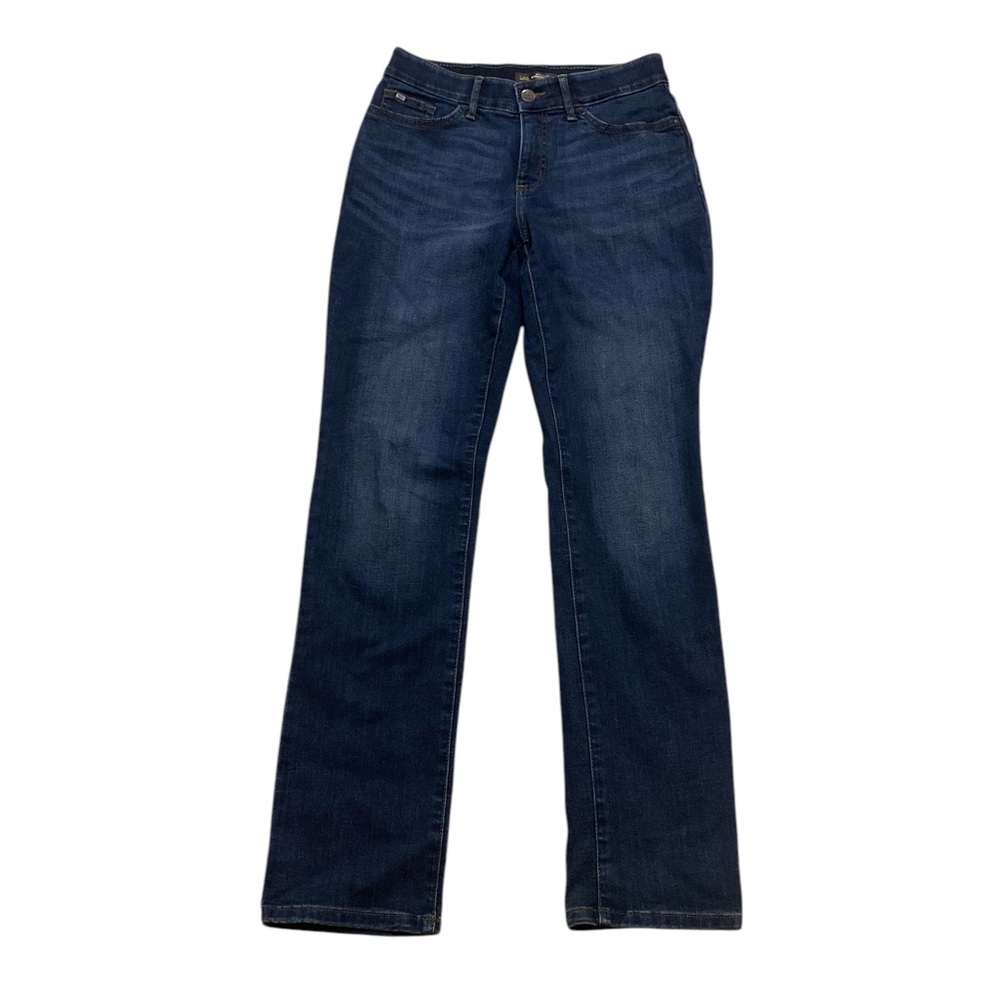 Lee Flex Motion Straight Leg Mid Rise Jeans Women’s Size 6 Dark Wash Regular Fit